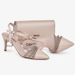 Capollini Clutch Bag aus perlglänzendem Leder in Mandelform* Hochzeitsgäste-taschen | Anlass Handtaschen