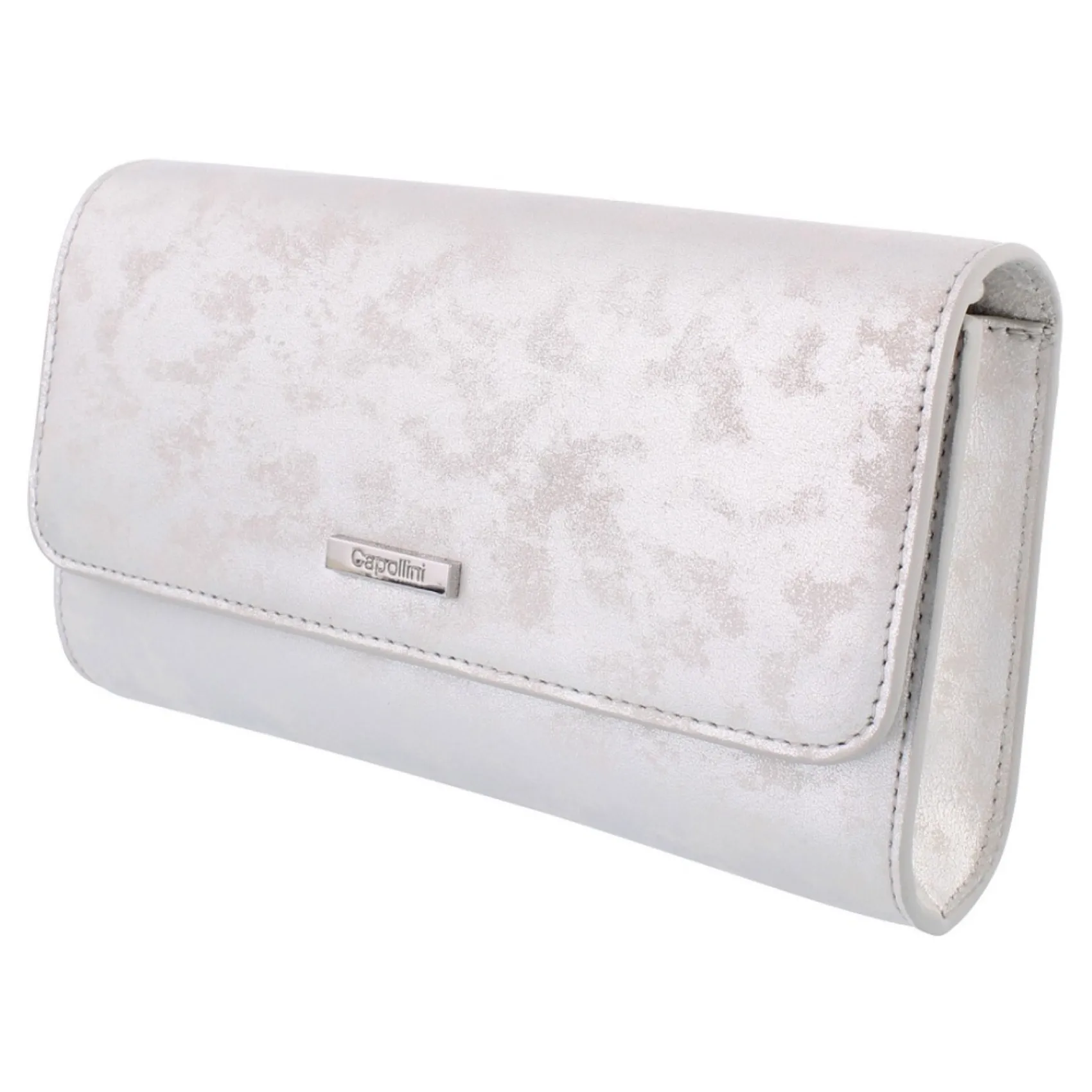 Capollini Clutch-Tasche aus silbernem Nubukleder* Hochzeitsgäste-taschen | Anlass Handtaschen