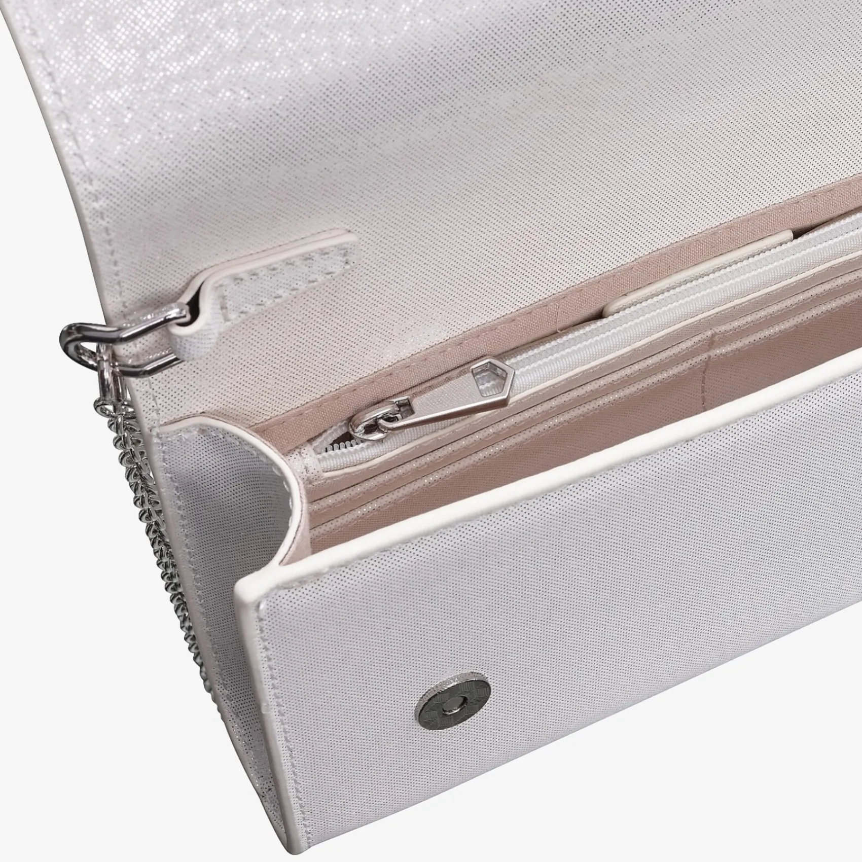 Capollini Clutch-Tasche aus cremefarbenem Nubukleder* Hochzeitsgäste-taschen | Anlass Handtaschen