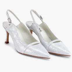 Capollini Emory Perlglanz Leder Slingbacks mit mittlerem Absatz* Schuhe Für Hochzeitsgäste | Schuhe Für Die Mutter Der Braut