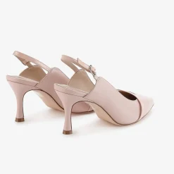 Capollini Emory Rosa Leder Slingbacks mit mittlerem Absatz und Lackriemen* Schuhe Für Hochzeitsgäste | Schuhe Für Die Mutter Der Braut