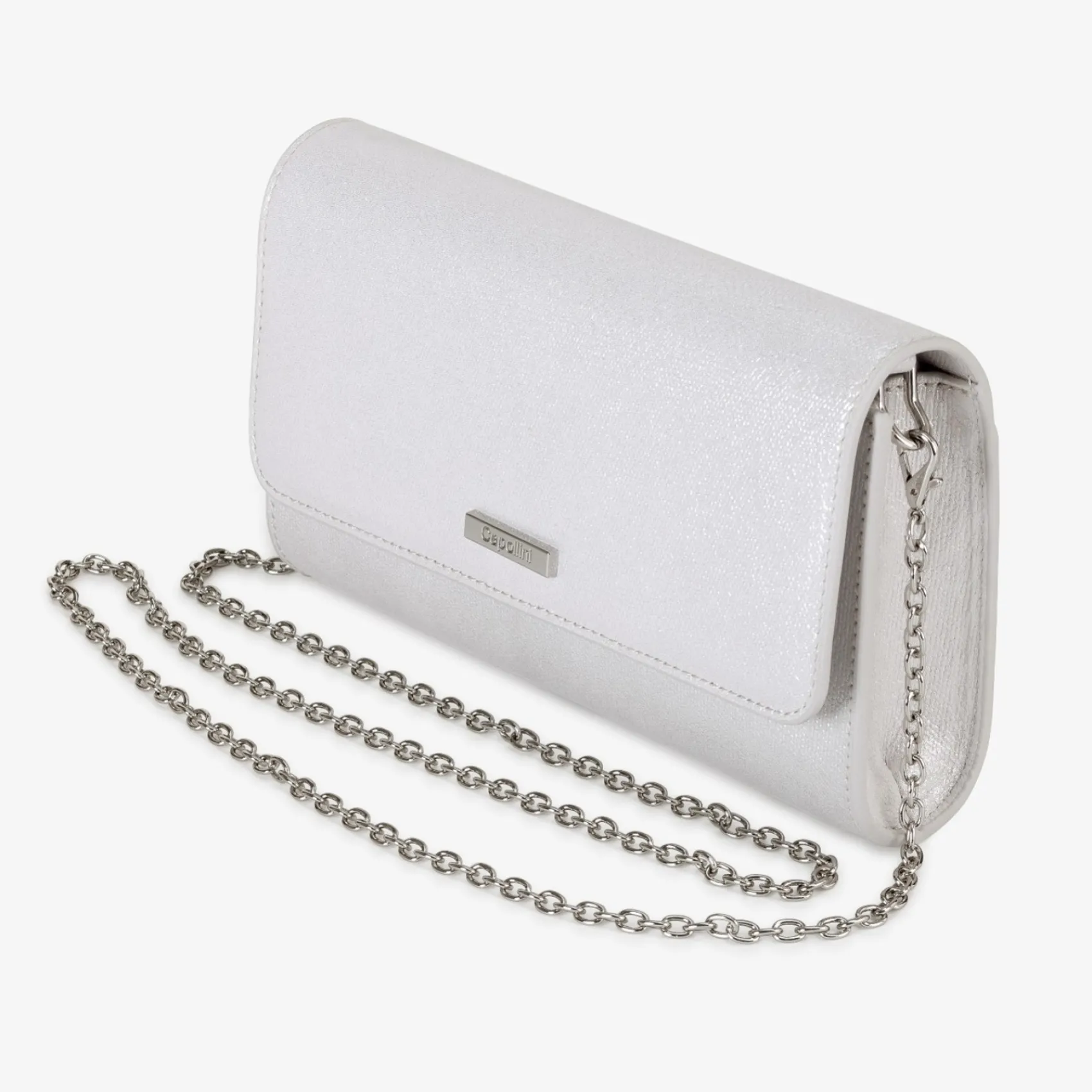 Capollini Glacier White Nubukleder Clutch Tasche* Hochzeitsgäste-taschen | Anlass Handtaschen