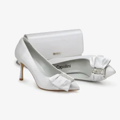 Capollini Glacier White Nubukleder Clutch Tasche* Hochzeitsgäste-taschen | Anlass Handtaschen