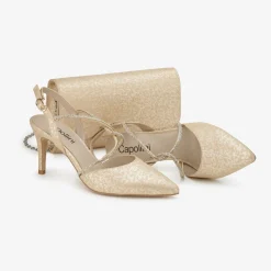 Capollini Gold Dorado Nubukleder Clutch Tasche* Hochzeitsgäste-taschen | Anlass Handtaschen
