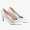 Capollini Izzy Silber Nubukleder Mid Heel Pumps* Schuhe Für Hochzeitsgäste | Schuhe Für Die Mutter Der Braut
