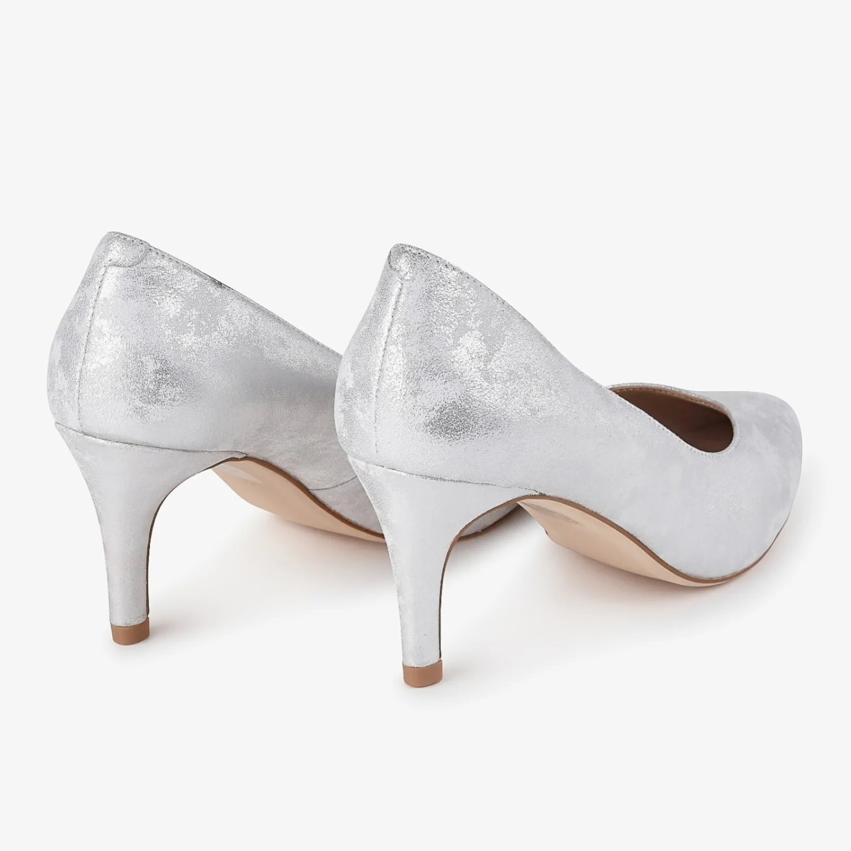 Capollini Izzy Silber Nubukleder Mid Heel Pumps* Schuhe Für Hochzeitsgäste | Schuhe Für Die Mutter Der Braut