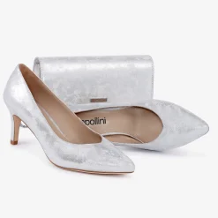 Capollini Izzy Silber Nubukleder Mid Heel Pumps* Schuhe Für Hochzeitsgäste | Schuhe Für Die Mutter Der Braut