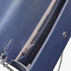 Capollini Marineblaue Clutch-Tasche aus perlmuttfarbenem Leder* Hochzeitsgäste-taschen | Anlass Handtaschen