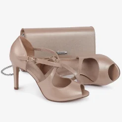 Capollini Orchid Nude Leder Kreuzriemen Peep Toe Sandalen* Schuhe Für Hochzeitsgäste | Schuhe Für Die Mutter Der Braut
