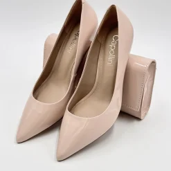 Capollini Petal Nude Pink Lackleder Spitze Pumps* Party-schuhe | Schuhe Für Hochzeitsgäste