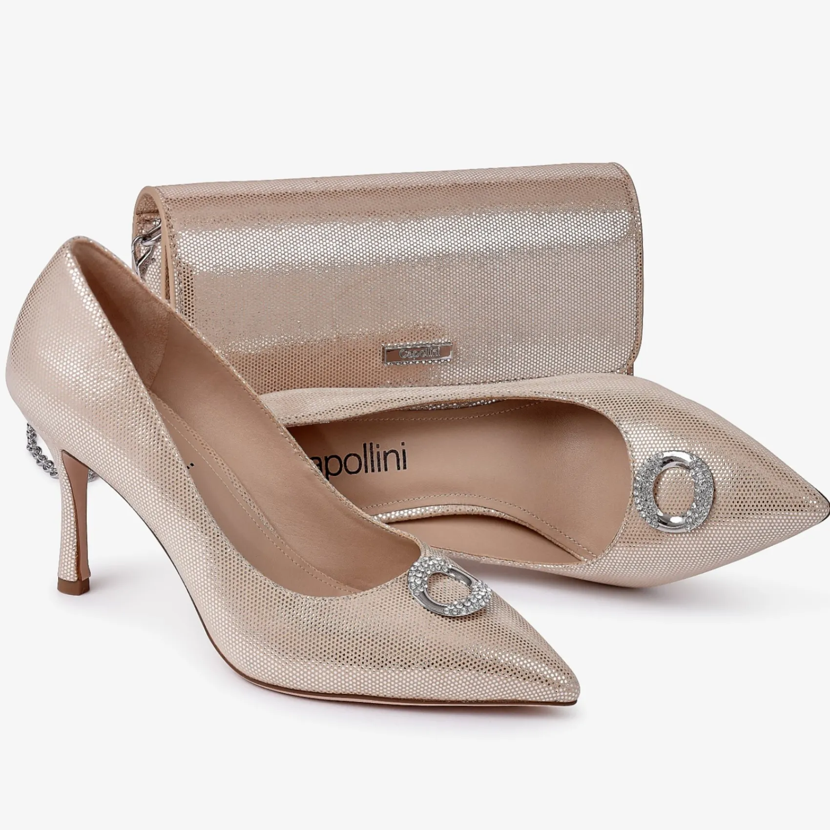 Capollini Prosecco Gold Nubukleder Clutch Tasche* Hochzeitsgäste-taschen | Anlass Handtaschen