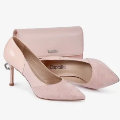 Capollini Rosa Clutch-Tasche aus Wildleder und Leder* Hochzeitsgäste-taschen | Anlass Handtaschen