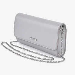 Capollini Taubengraue Clutch-Tasche aus perlglänzendem Leder* Hochzeitsgäste-taschen | Anlass Handtaschen