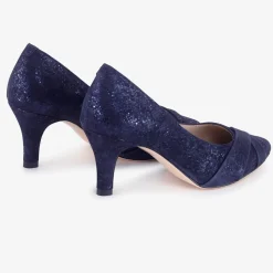 Capollini Wyona Marineblaues Nubukleder Schuhe mit breiter Passform* Schuhe Für Hochzeitsgäste | Schuhe Für Die Mutter Der Braut