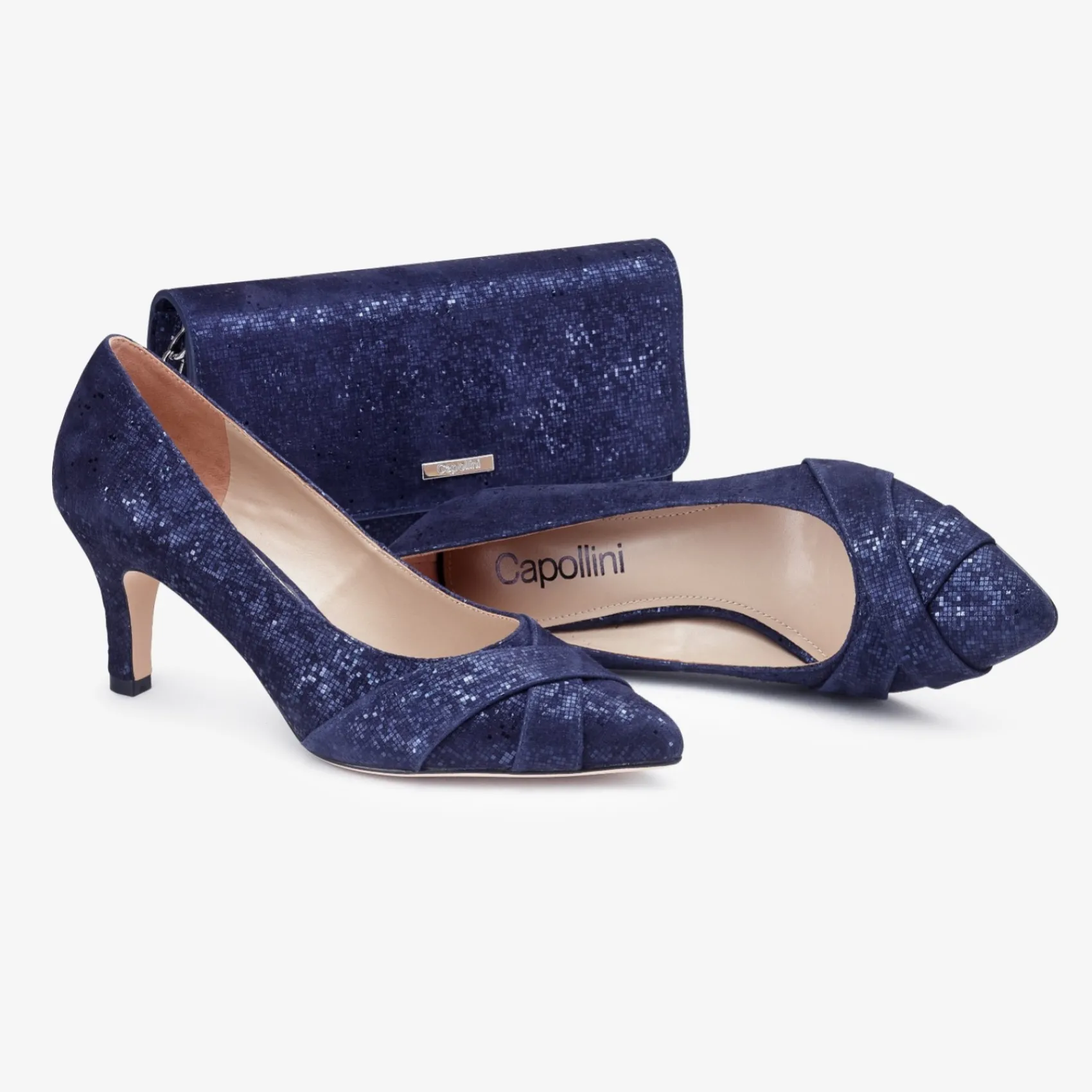 Capollini Wyona Marineblaues Nubukleder Schuhe mit breiter Passform* Schuhe Für Hochzeitsgäste | Schuhe Für Die Mutter Der Braut