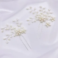 Lace & Favour Cascade 2er Set Perlenspray Haarnadeln* Perlen-haarschmuck | Silberne Haar-accessoires