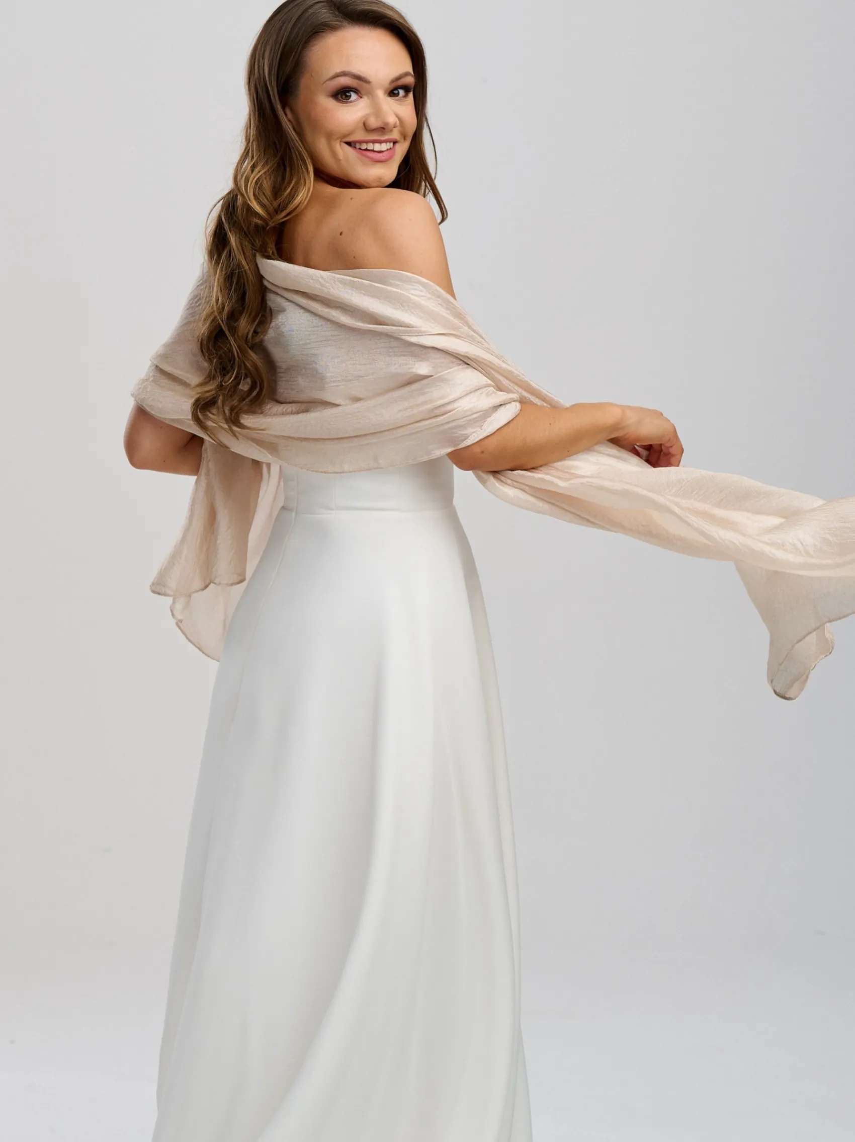 Poirier Champagner Leichter Hochzeitsschal* Hochzeitsumhänge & Tücher | Hochzeitsgast-jacken & Cover Ups