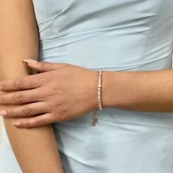 Lace & Favour Charlee Chic Cubic Zirkonia Hochzeitsarmband (Rose Gold)* Geschenke Für Brautjungfern | Kristall-hochzeitsschmuck