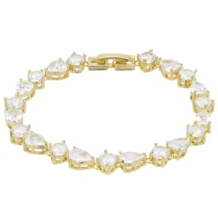 Lace & Favour Connaught Dainty Cubic Zirconia Hochzeitsarmband (Gold)* Goldener Abschlussball-schmuck | Prom Armbänder