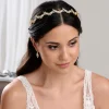 Lace & Favour Cortez Gold Zierliche Zirkonia Hochzeit Stirnband* Abschlussball-haarbänder & Tiaras | Haarschmuck Aus Kristall