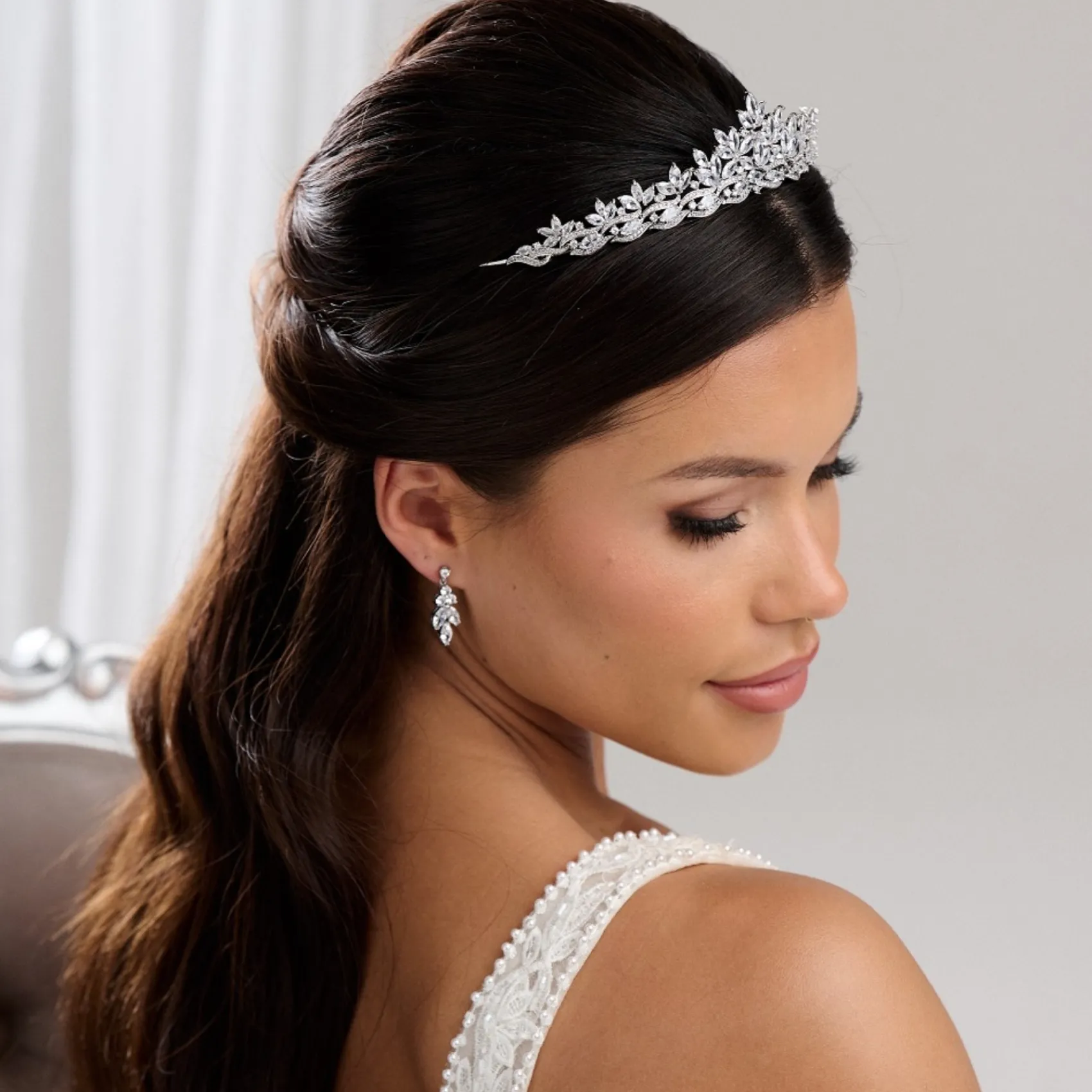 Lace & Favour Debütantin Klassische Cubic Zirkonia Kristall Braut Tiara* Abschlussball-haarbänder & Tiaras | Haarschmuck Aus Kristall