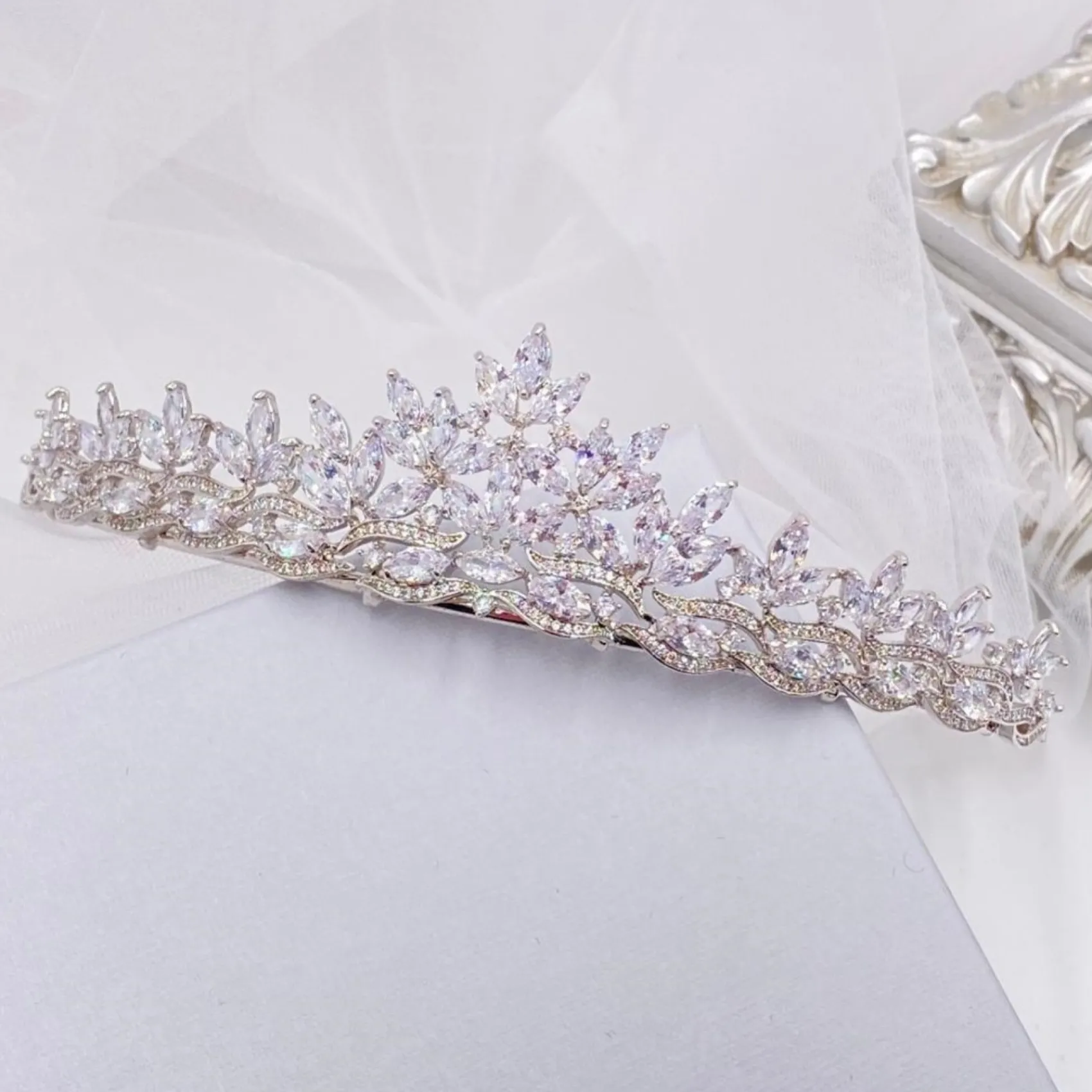 Lace & Favour Debütantin Klassische Cubic Zirkonia Kristall Braut Tiara* Abschlussball-haarbänder & Tiaras | Haarschmuck Aus Kristall