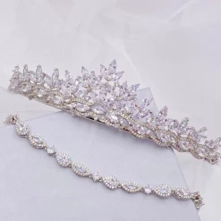 Lace & Favour Debütantin Klassische Cubic Zirkonia Kristall Braut Tiara* Abschlussball-haarbänder & Tiaras | Haarschmuck Aus Kristall