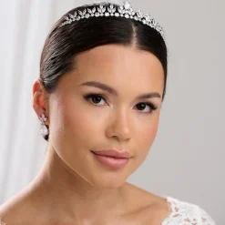 Lace & Favour Dekadenz Low Cubic Zirkonia Blätter Hochzeit Tiara* Abschlussball-haarbänder & Tiaras | Haarschmuck Aus Kristall