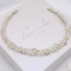 Twilight Designs Delilah Crystal Blätter und Perlen Hochzeit Haarstrang* Silberne Haar-accessoires | Perlen-haarschmuck