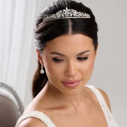 Lace & Favour Downton Gold Floral Cubic Zirkonia Kristall Hochzeit Tiara* Abschlussball-haarbänder & Tiaras | Haarschmuck Aus Kristall