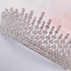 Lace & Favour Dubai Statement Cubic Zirkonia Brautkrone* Haarschmuck Aus Kristall | Silberne Haar-accessoires