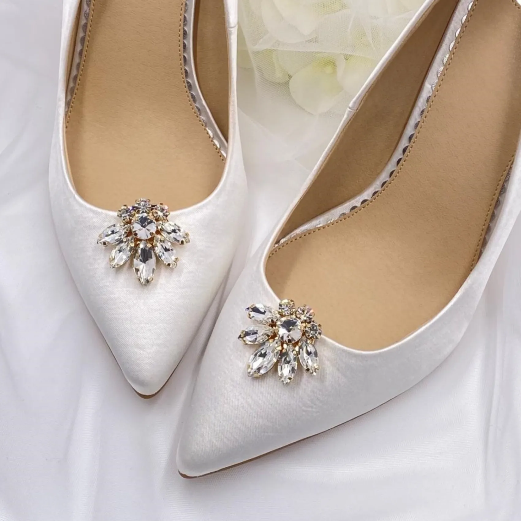 Lace & Favour Edle Goldkristall-Schuhclips* Geschenke Für Die Braut | Schuhclips