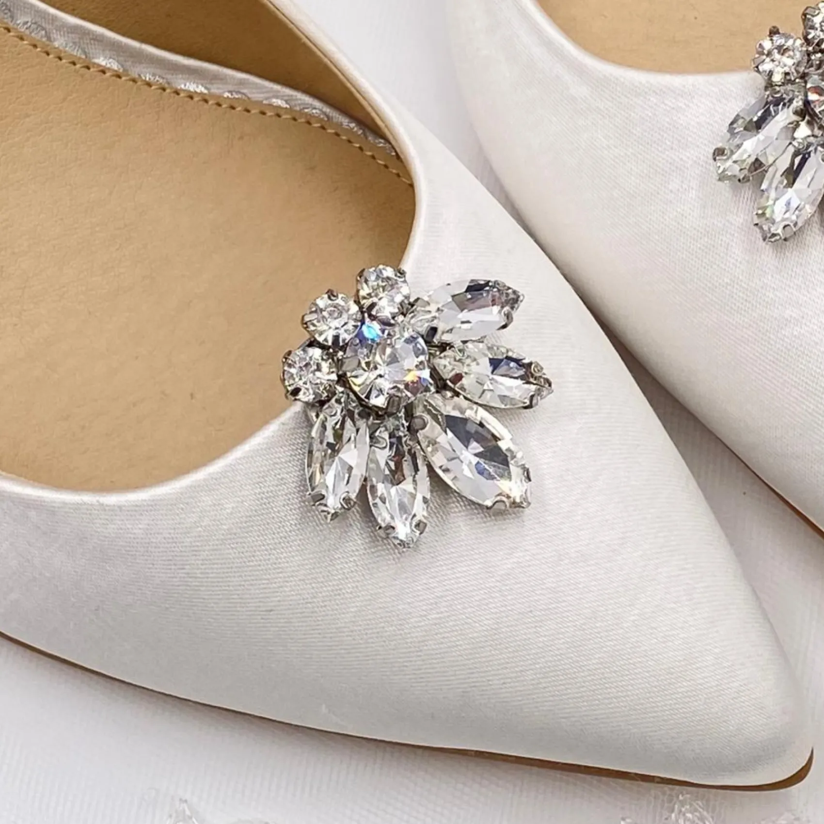 Lace & Favour Edle Silber-Kristall-Schuhclips* Geschenke Für Die Braut | Schuhclips
