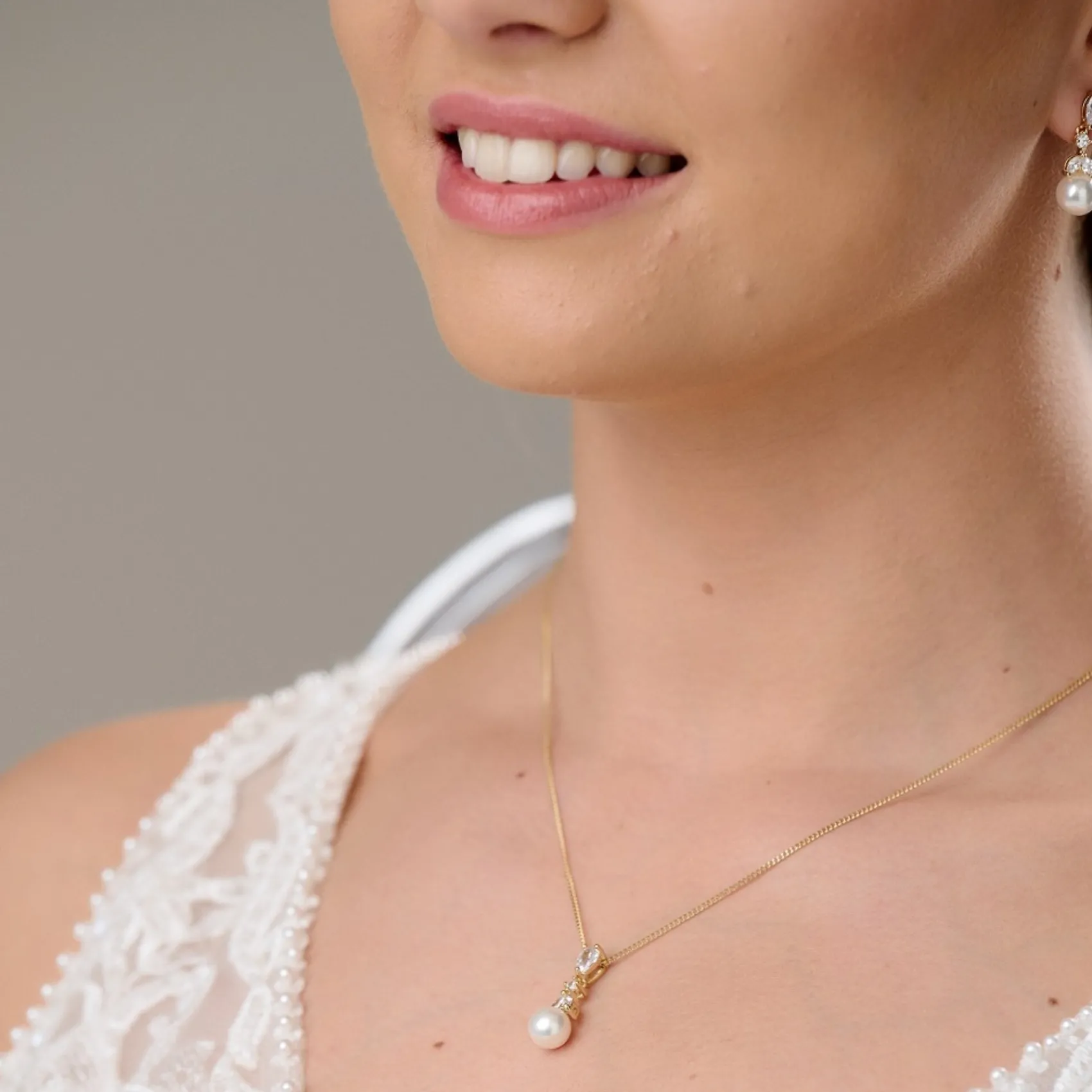 Lace & Favour Elegance Gold Kristall und Perle Brautschmuck Set* Geschenke Für Brautjungfern | Geschenke Für Die Braut