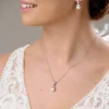 Lace & Favour Elegance Kristall und Perle Hochzeit Anhänger Halskette* Perlen-hochzeitsschmuck | Silberner Hochzeitsschmuck