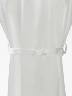 Poirier Elfenbeinfarbener Satin-Diamant-Brautmantel 'Bride' und 'Just Married' Brautmantel* Flitterwochengeschenke | Geschenke Für Die Braut