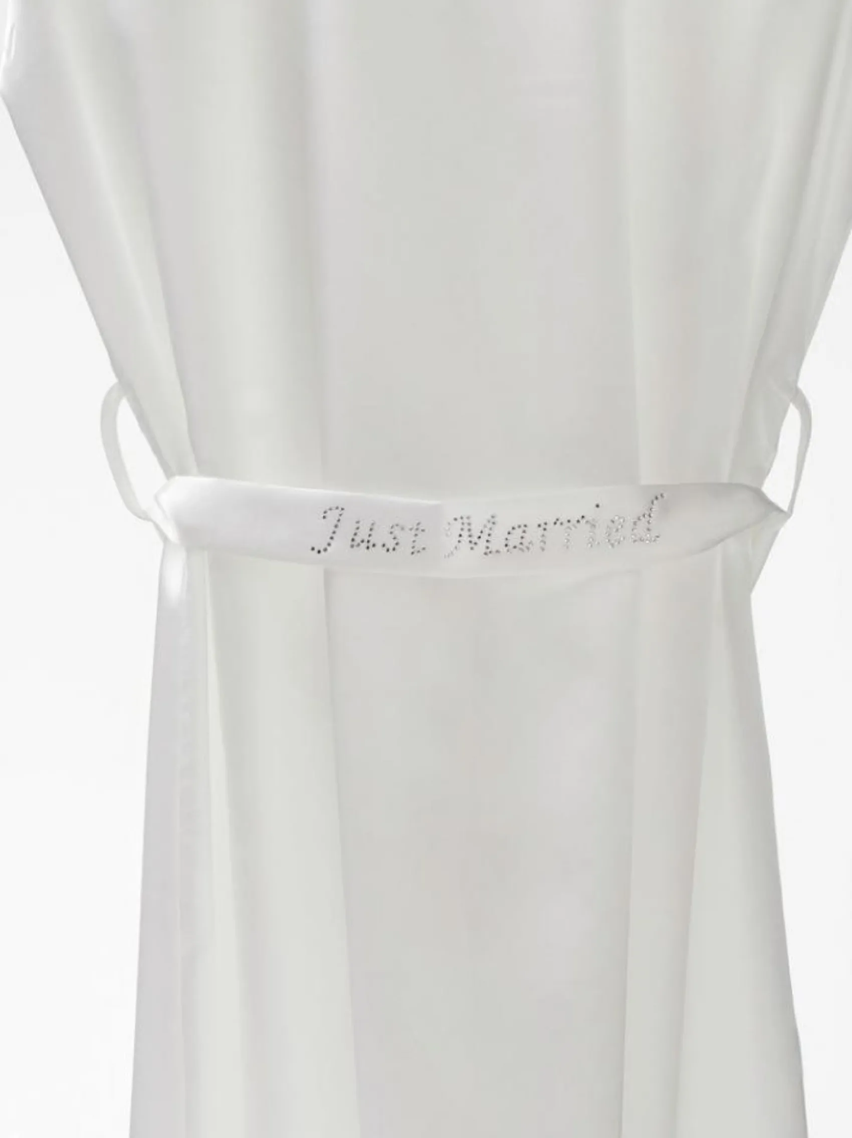 Poirier Elfenbeinfarbener Satin-Diamant-Brautmantel 'Bride' und 'Just Married' Brautmantel* Flitterwochengeschenke | Geschenke Für Die Braut