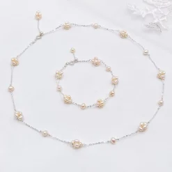 Lace & Favour Eliana Süßwasserperlen-Cluster-Kette Halskette* Geschenke Für Die Mutter Des Bräutigams | Geschenke Für Die Mutter Der Braut