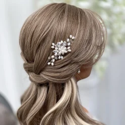 Lace & Favour Ellie Perlencluster Hochzeits-Haarnadel (Silber)* Perlen-haarschmuck | Silberne Haar-accessoires