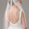 Twilight Designs Elmira Elfenbein Einstöckiger Zarter Perlenrand Schleier* Einstufige Schleier | Ellenbogenlange Schleier