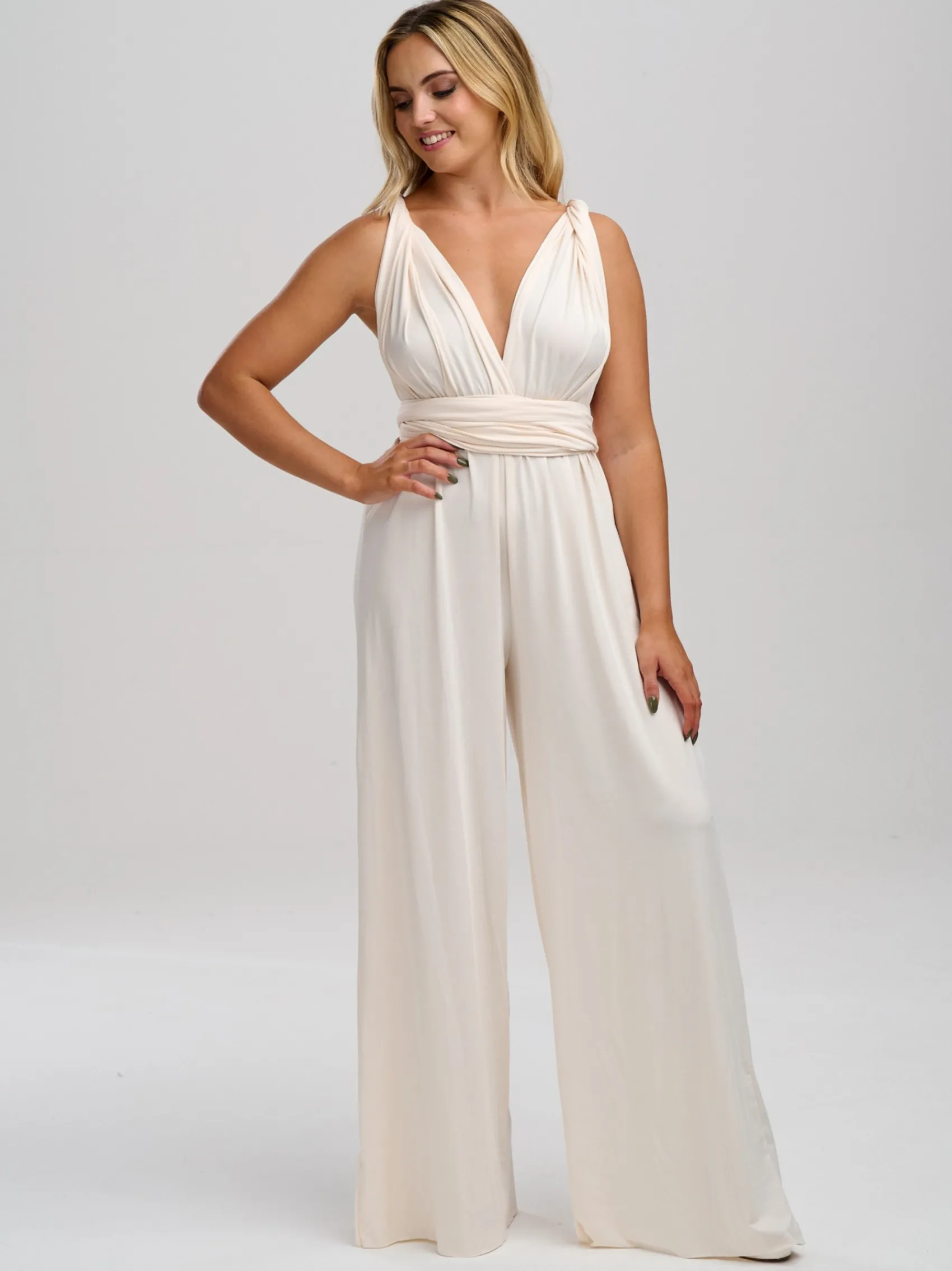 Lace & Favour Emily Rose Creme Mehrweg-Brautjungfern-Overall* Multiway-jumpsuits
