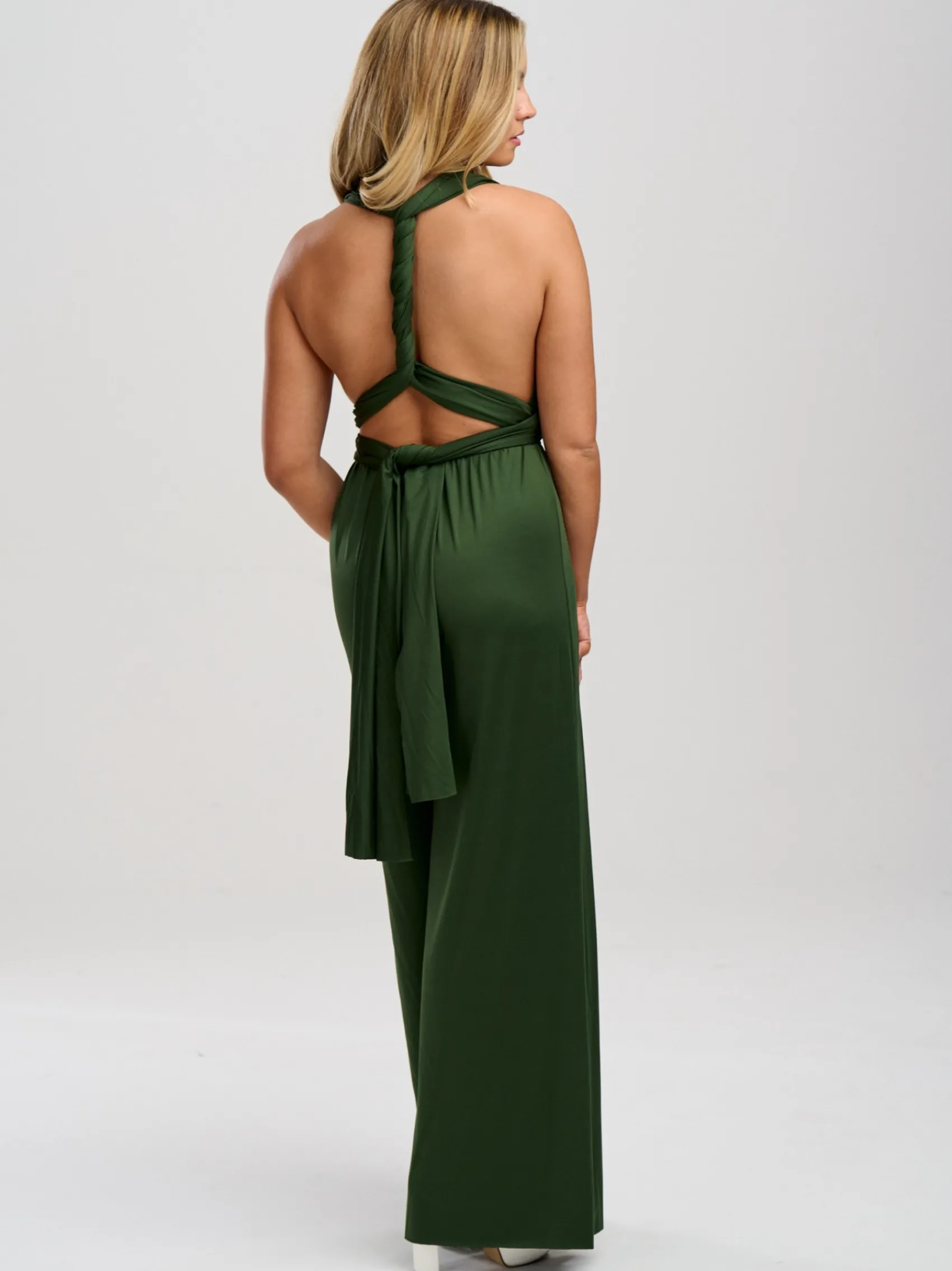 Lace & Favour Emily Rose Olivgrüner Mehrweg-Brautjungfern-Overall* Multiway-jumpsuits