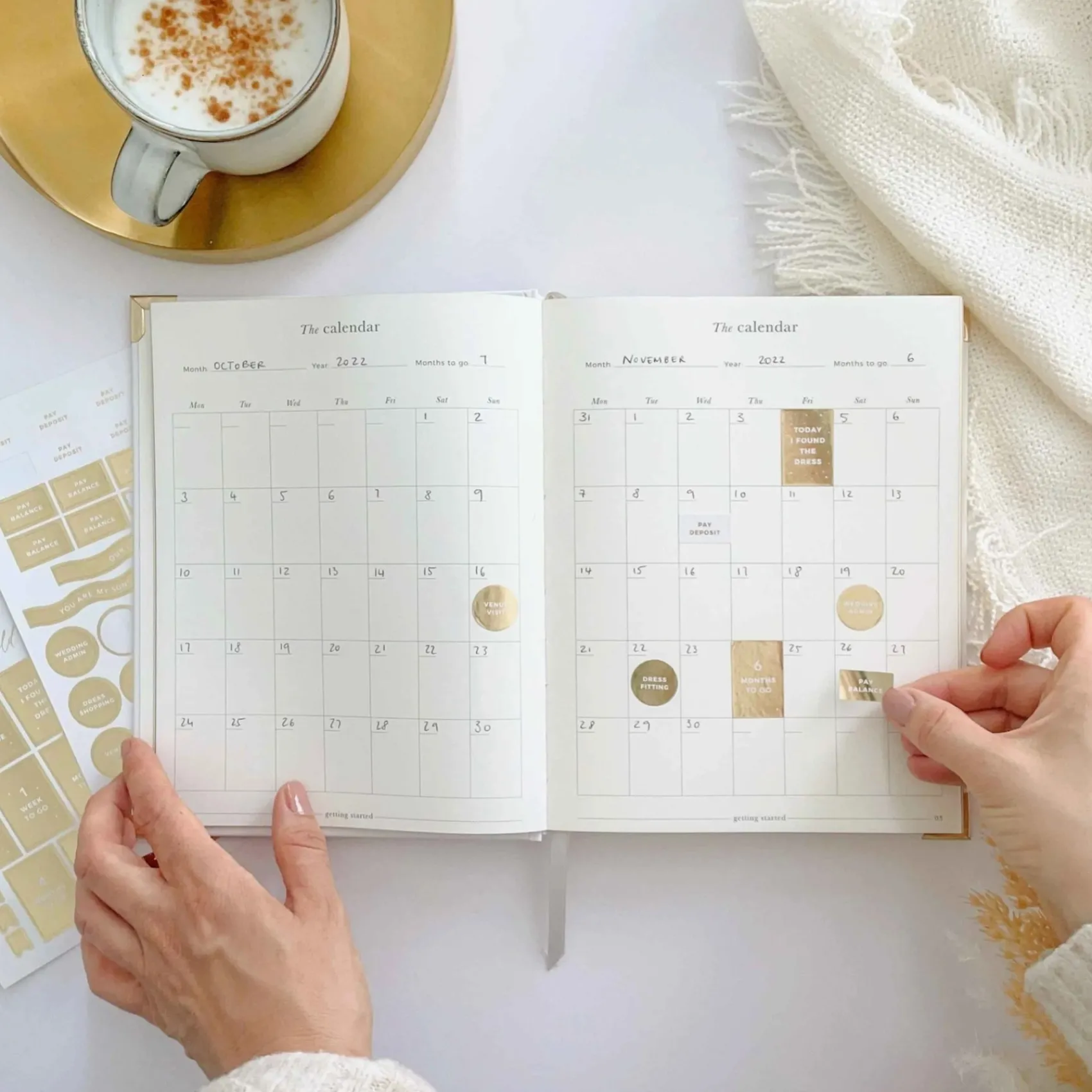 Blush & Gold Erröten und Gold Luxus Hochzeit Planer Buch mit vergoldeten Rändern* Wedding Planner Bücher | Verlobungsgeschenke