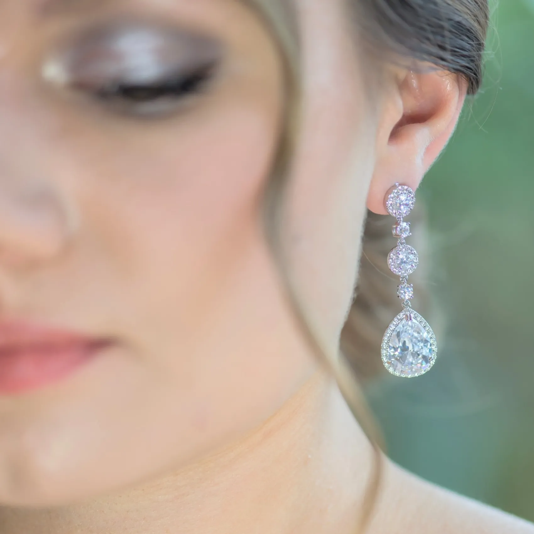 Lace & Favour Ewiger Kronleuchter Kristall Hochzeit Ohrringe* Silberner Abschlussball-schmuck | Abschlussball-ohrringe