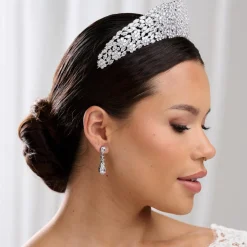 Lace & Favour Fantasia Statement Regal Kristall Prinzessin Tiara* Haarschmuck Aus Kristall | Silberne Haar-accessoires