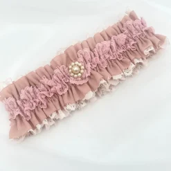 Boudoir Couture Fantasy Dusky Rose Lace Vintage Hochzeit Strumpfband mit Perlenbesatz* Geschenke Für Die Braut | Strumpfbänder Für Bräute