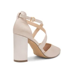 Paradox London Felicia Nude Schimmer Breite Passform Block Heel Gericht Schuhe* Glitzernde Ballschuhe | Rosa Ballschuhe