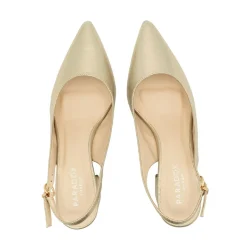 Paradox London Flynn Champagner Schimmer Breite Passform Niedriger Blockabsatz Slingbacks* Glitzernde Ballschuhe | Goldene Ballschuhe