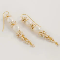 Freya Rose Barocke Perlen-Statement-Ohrringe aus Gold* Gold-hochzeitsschmuck | Hochzeitsgast-schmuck