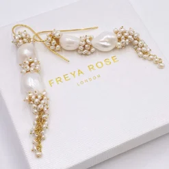 Freya Rose Barocke Perlen-Statement-Ohrringe aus Gold* Gold-hochzeitsschmuck | Hochzeitsgast-schmuck